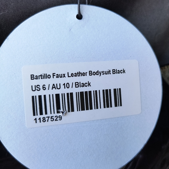 Princess Polly Bartillo Black Faux Leather Sexy Sleeveless S&M Bodysuit 6 NWT - Picture 5 of 11